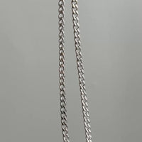 1950s era Signed American Vintage 14k white gold curb link necklace - 24.3 inch length
