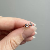 Vintage 18k Gold Stud Checkerboard Sparkle Earrings