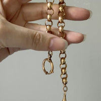 1903 Swedish Antique 18k Gold Chubby Rolo Chain Necklace with Bolt Clasp – 11.25 inches