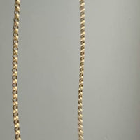 18k Gold antique rolo link necklace in hand
