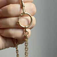Dated 1930 18k Gold Virola Link Watch Chain Necklace Extender with Large Bolt Clasp - 10.25 inch length