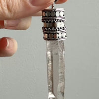 Large Crystal Quartz Point Pendant in Sterling Silver – 2.9 Inch length
