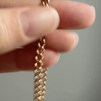 Circa 1900 Chubby Curb Link Bracelet in 18k rosy gold - 7 inch length