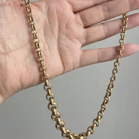 Vintage Chubby Graduated Rolo Link Necklace 18k Gold – 18.25 Inch Length