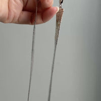 Italian Sterling Silver Herringbone Chain Necklace – 18.5 Inch Length