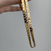 Sensational Vintage Hexagon Link gold necklace made in solid 18k gold - 17.6 inch length