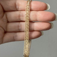 1973 Swedish Vintage Herringbone Link Bracelet 18k Gold – 7.5 Inch Length