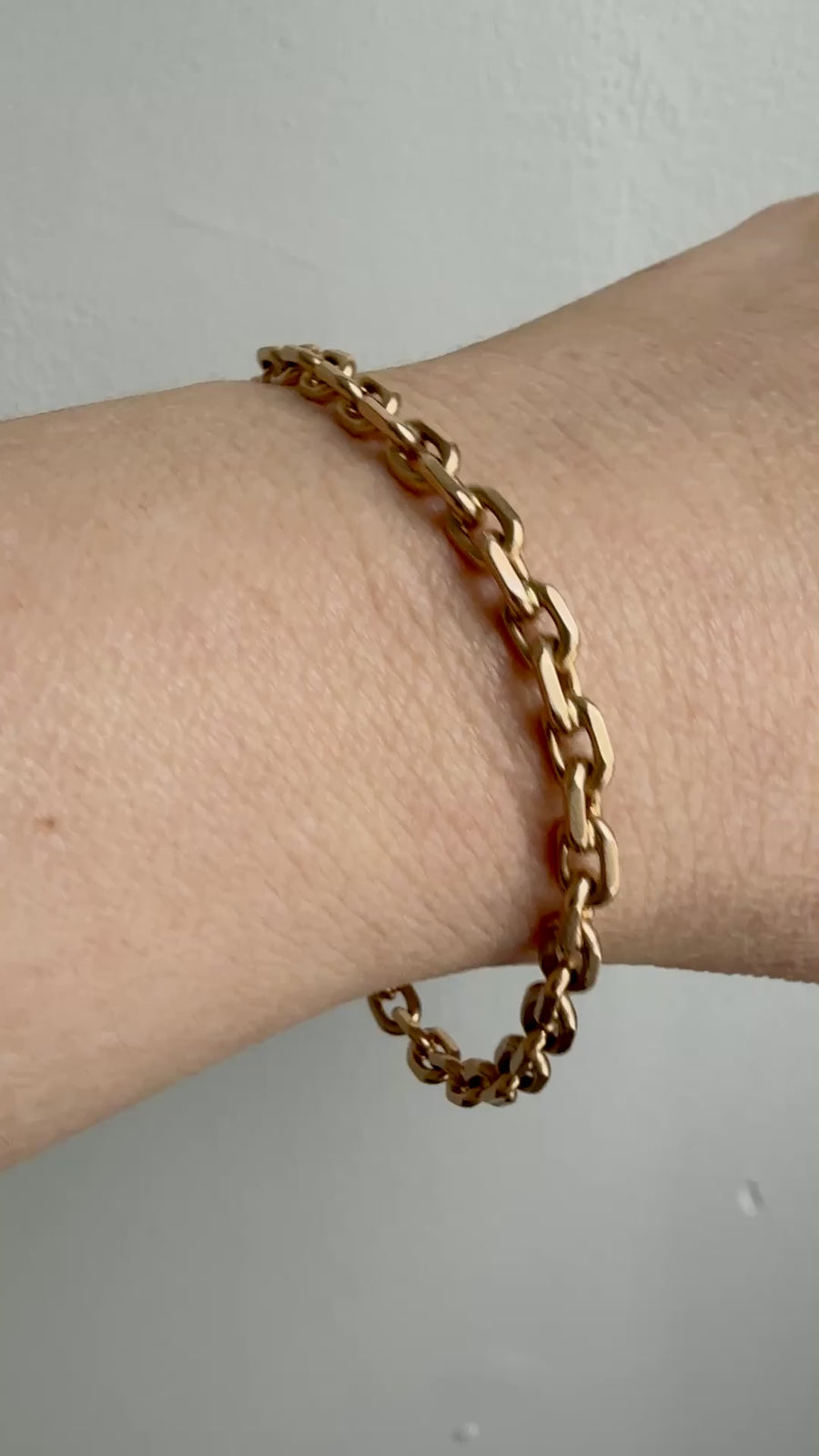 1962 Swedish Vintage 18k Gold Biker Link Bracelet 4.8mm width - 7.5 inch length