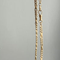 French Antique 18k Gold Watch Chain Necklace with Hand Forged Figure 8s - 16.5 inch length