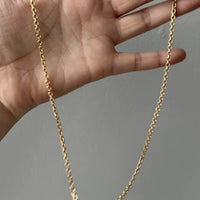 Vintage Italian 3mm Solid Biker Link Chain Necklace 18k Gold – 19.75 Inch Length