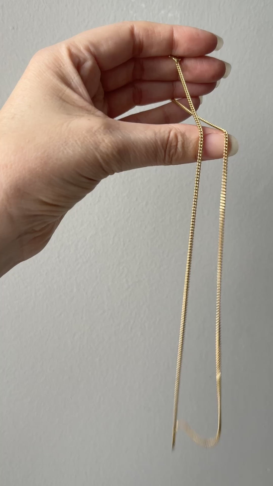 Danish Vintage 14k Gold Curb Link Chain Necklace - Excellent long length 23.75 inch length