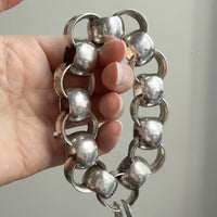 WOW Chunky! 1971 Vintage Swedish Sterling Silver Rolo Link Bracelet 107g – 6.5 inch interior circumference