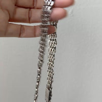 1963 Vintage Swedish Silver Crescent Link Collar Necklace – 16 inch Length
