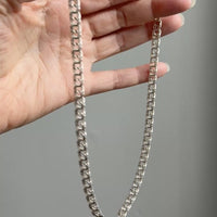 Vintage European 1900s Silver Double Link Necklace – 17.75 Inch Length