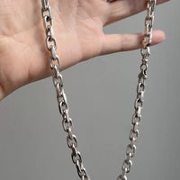 Vintage Sterling Silver Chunky Biker Link Chain Necklace – 20 Inch Length