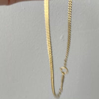 18k Gold Vintage Curb Link Watch Chain Necklace with Sheathed Fastener- 17.1 inch length