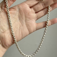 Vintage Silver Double Rolo Link Necklace – 16 Inch Length