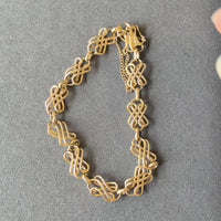 1946 Handmade Cursive Link Bracelet in 18k Gold - Stockholm, Sweden - 7.5 inch length