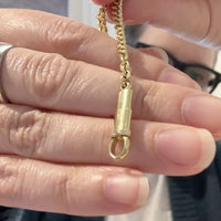18k Gold Vintage Curb Link Watch Chain Necklace with Sheathed Fastener- 17.1 inch length