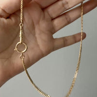 1943 Swedish Vintage Gold Curb Link Watch Chain Necklace 18k Gold – 16 Inch Length