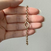 Vintage 14k Gold Rolo Chain Bracelet with Push Clasp – 6.7 Inch Length