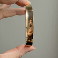 1960s era Vintage Danish 14k Gold Hinged Bangle Bracelet – 7 inch Interior Circumference