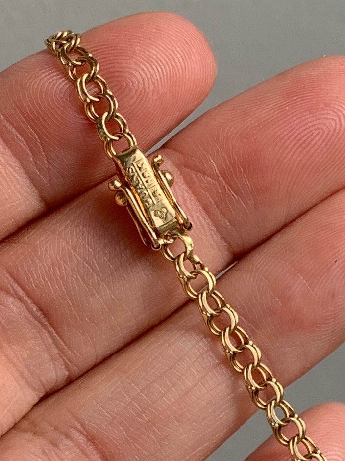 11.7g Gold necklace - Graduated double link solid 18k gold - Swedish vintage