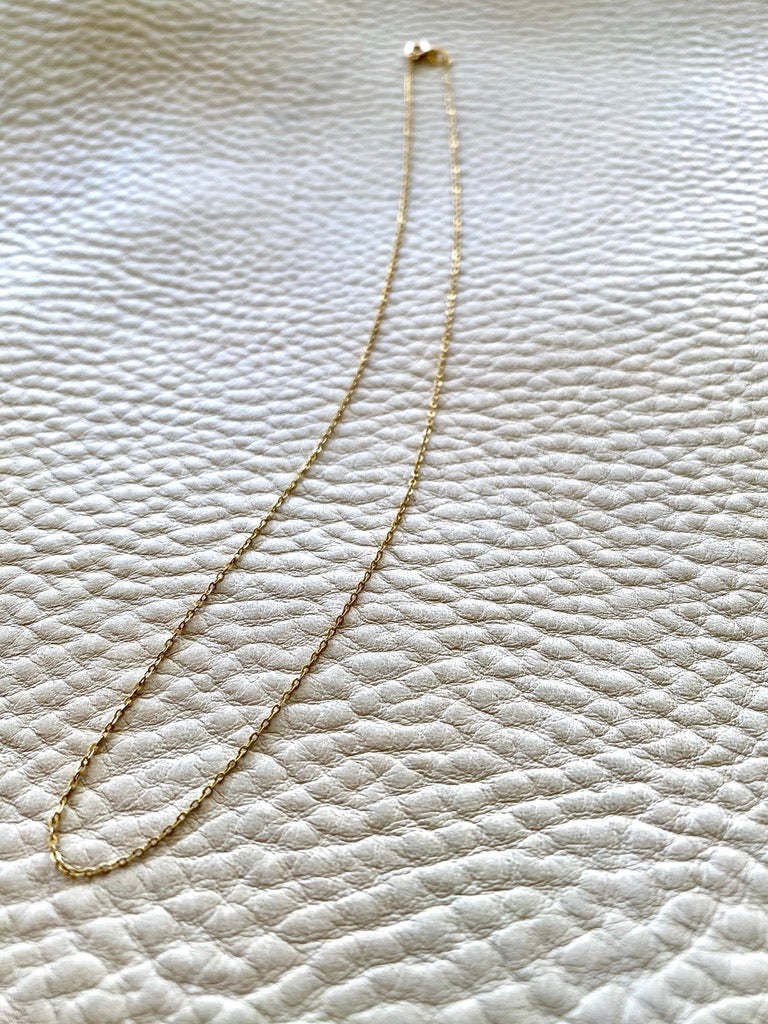 Vintage Finnish cable link gold chain necklace - 15inches of 14k gold