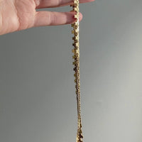 Shimmering 24g Gold necklace - Hexagon link solid 18k gold - Italian vintage