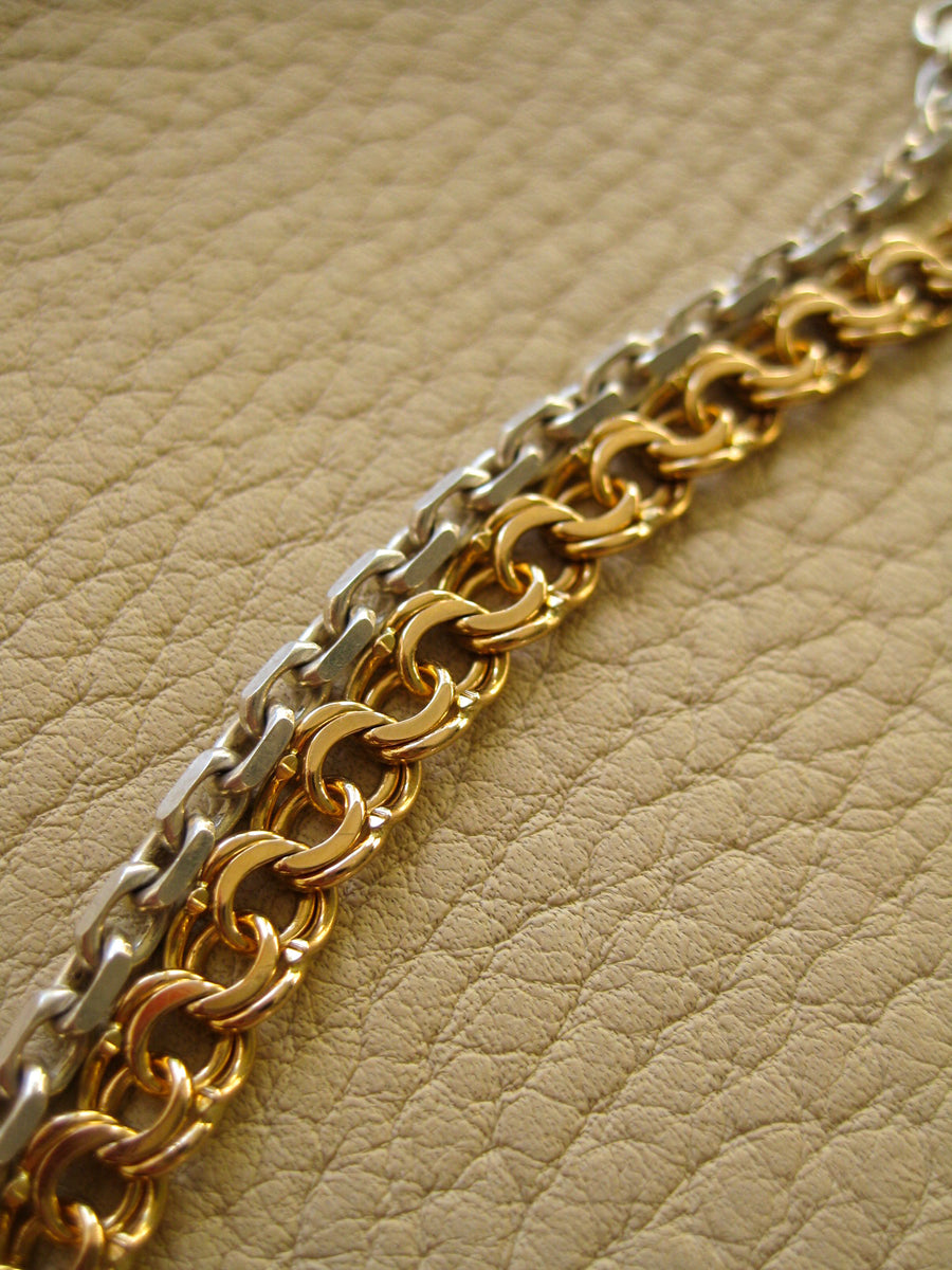 Beautiful 18k double-link solid gold bracelet - Stockholm, Sweden