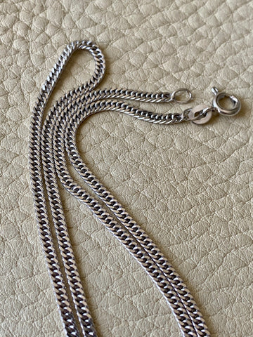 vintage 18k italian white gold curb link chain necklace 16inch