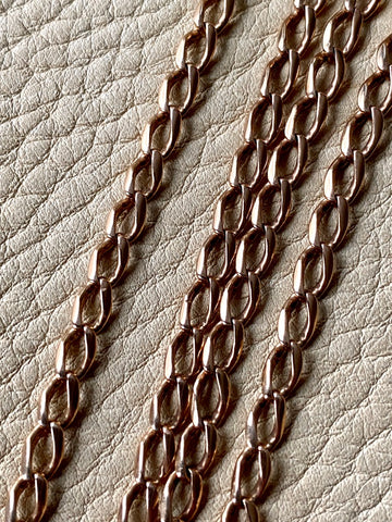 Rose gold vintage curb link necklace 19 inch length