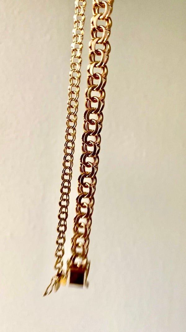 Dainty 18k double-link solid gold bracelet - Avesta, Sweden 1960