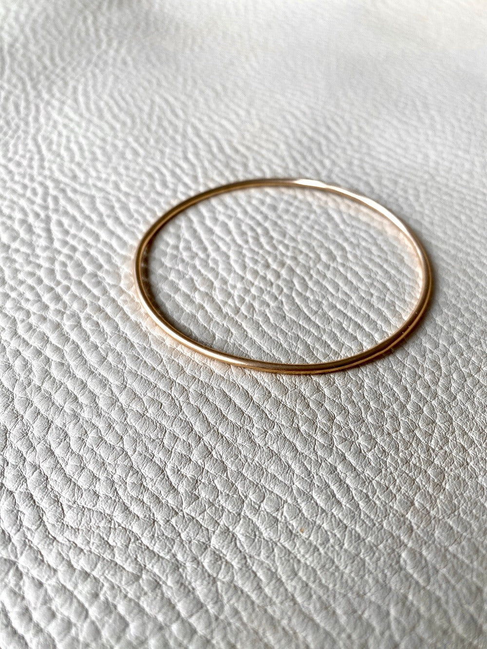 Danish vintage 14k Gold solid oval bangle 1957-1967
