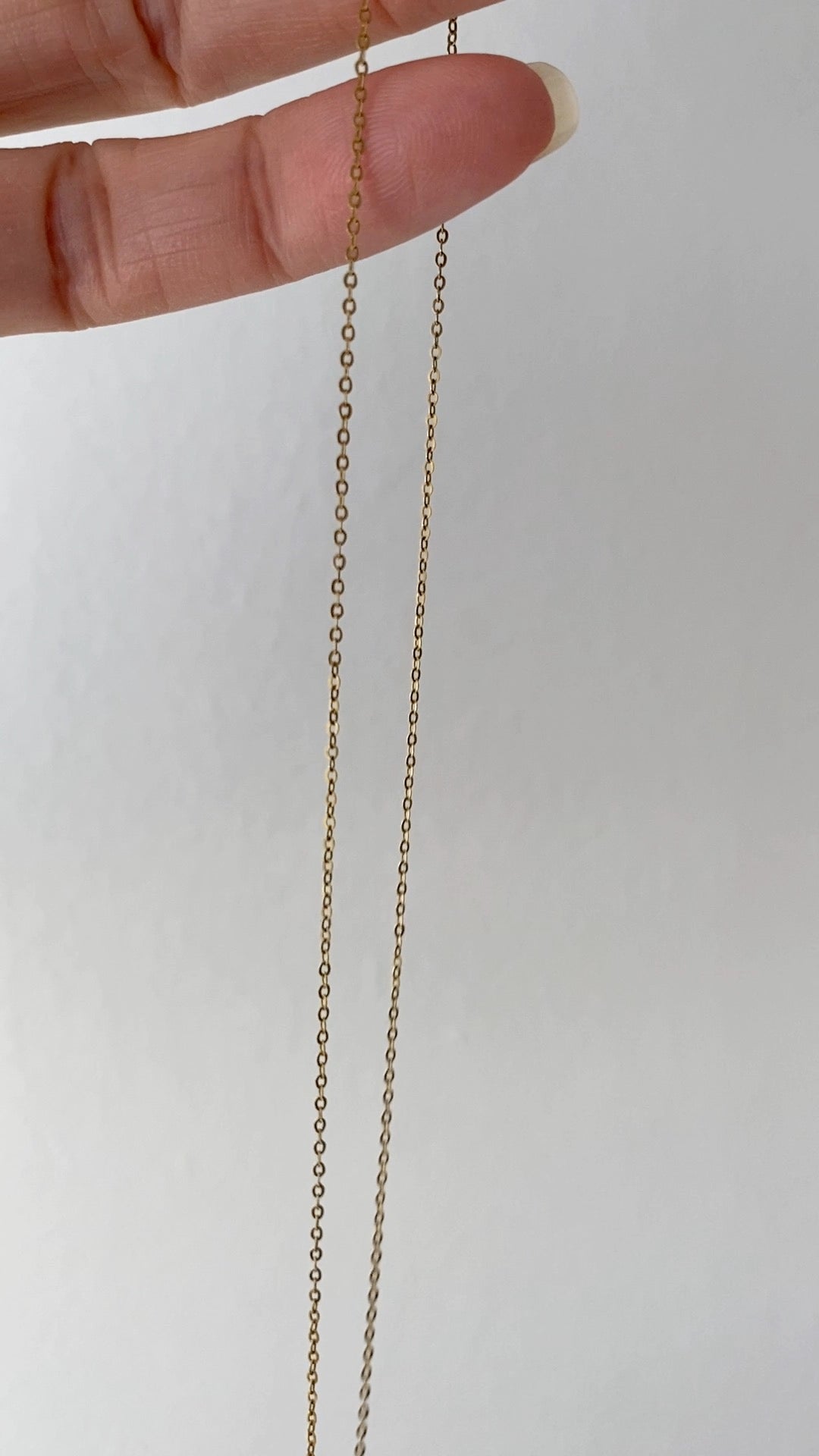 Vintage Finnish cable link gold chain necklace - 15inches of 14k gold