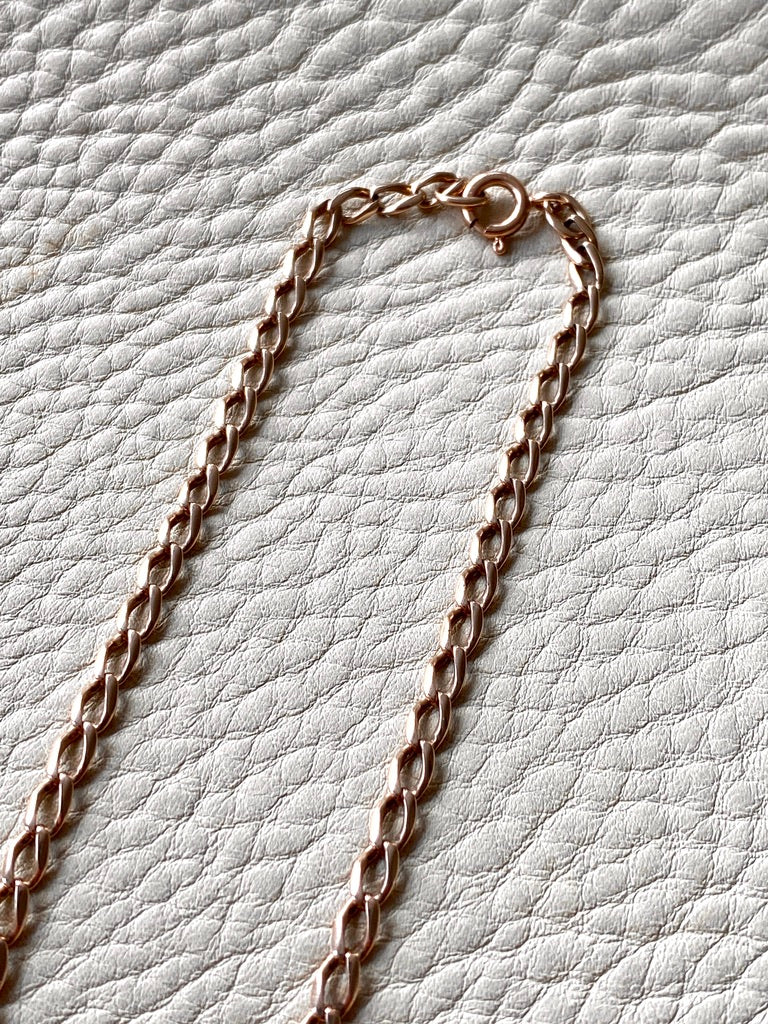 Rose gold vintage curb link necklace 19 inch length