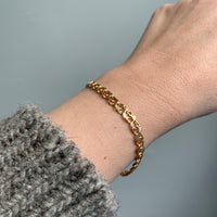 Delicate 18k double-link solid gold bracelet - Trelleborg, Sweden 1963