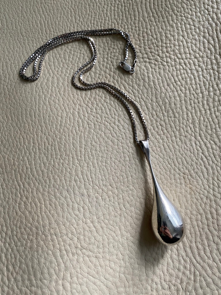 1973 Sterling Silver droplet pendant necklace - Falköping, Sweden