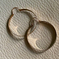 Handmade 14k rose gold hoop earrings - 1.5 inch diameter hoops