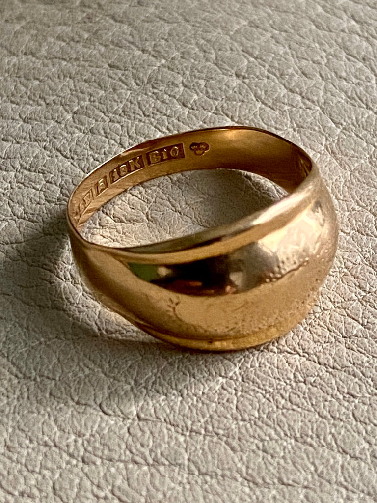 Swedish vintage 1976 cigar band ring in solid 18k gold - ring size 7.75