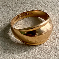 Swedish vintage 1976 cigar band ring in solid 18k gold - ring size 7.75