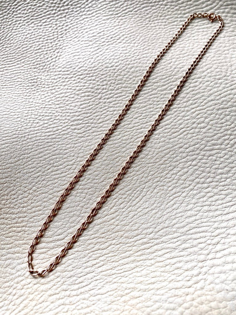 Rose gold vintage curb link necklace 19 inch length