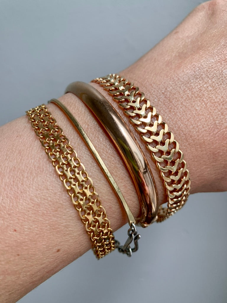 1960 Slinky foxtail link 18k solid gold bracelet - Stockholm, Sweden 20.3g