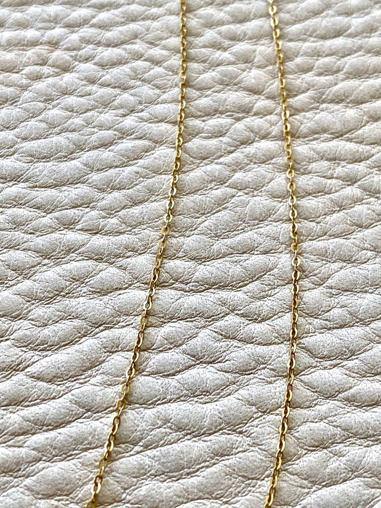Vintage Finnish cable link gold chain necklace - 15inches of 14k gold