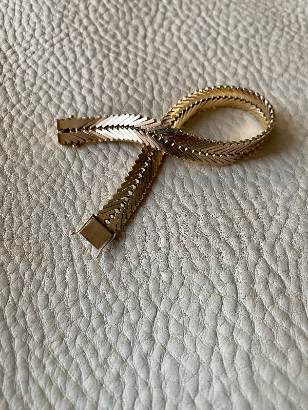Aage Albing Slinky Geneva link 14k solid gold bracelet - Copenhagen, Denmark - Size 7.5