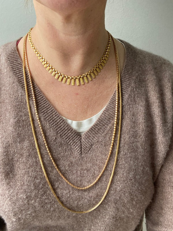 high karat vintage gold chain necklaces from Italy and Finland