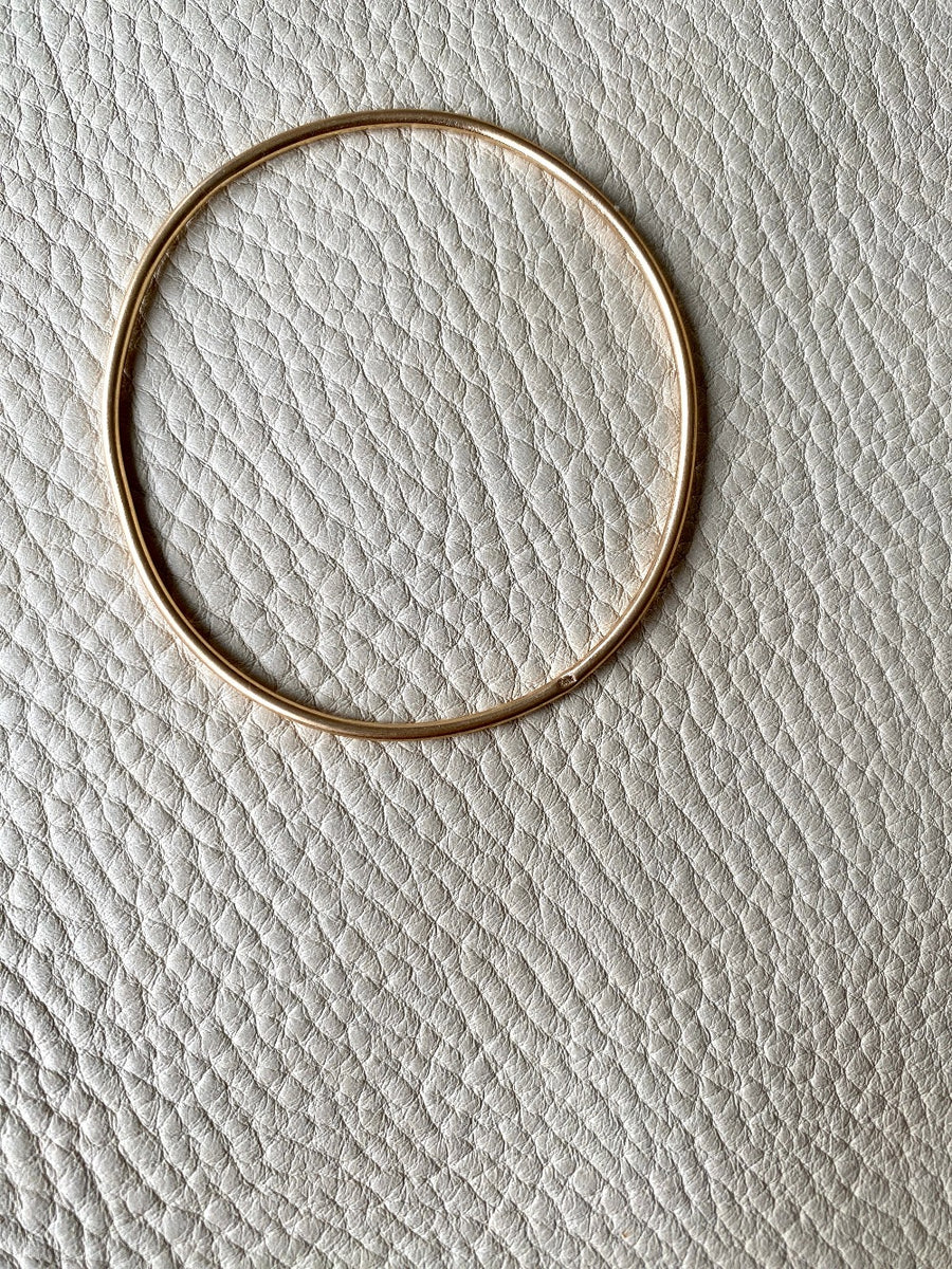 Danish vintage 14k Gold solid oval bangle 1957-1967