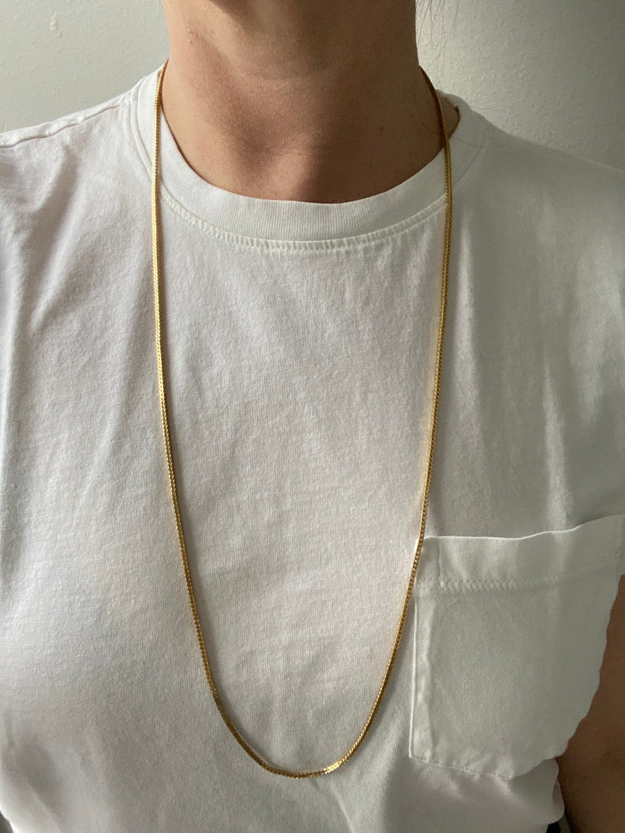 18k gold vintage italian long foxtail necklace