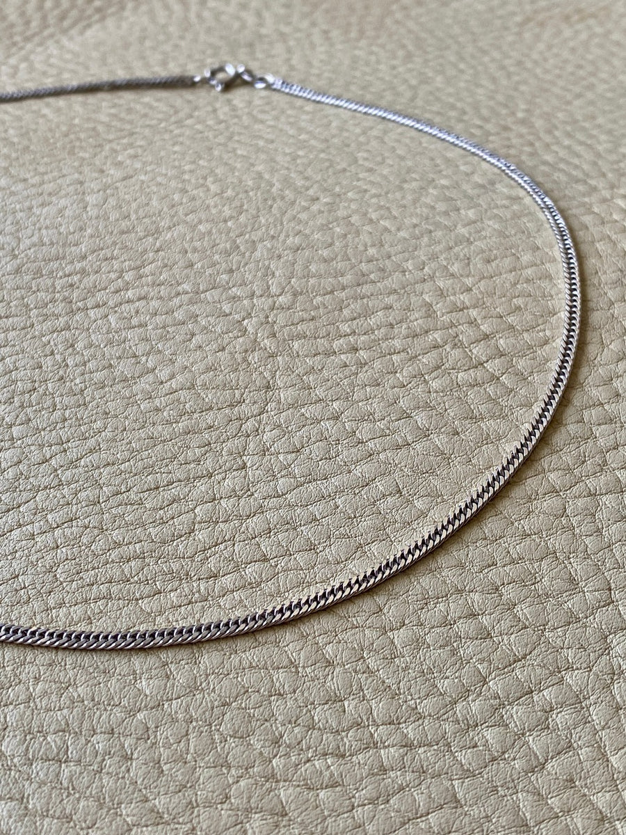 vintage 18k italian white gold curb link chain necklace 16inch
