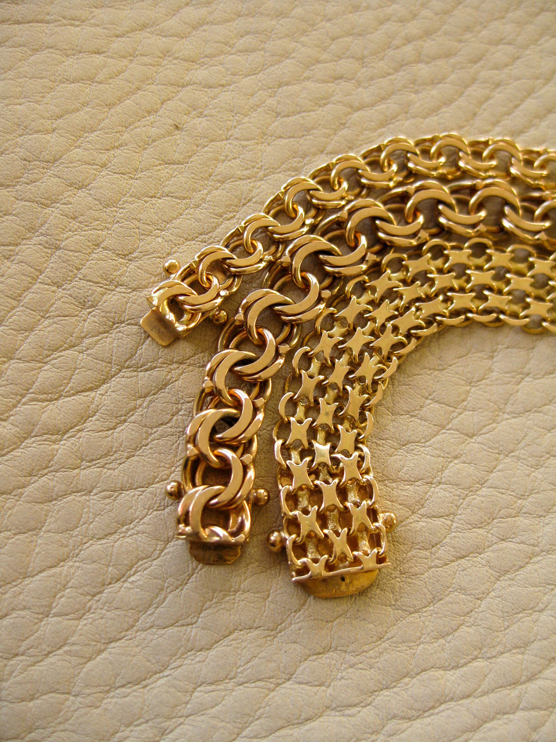three chains shown. Top piece is 11.9g, middle is 17.8g, bottom is 12.4g